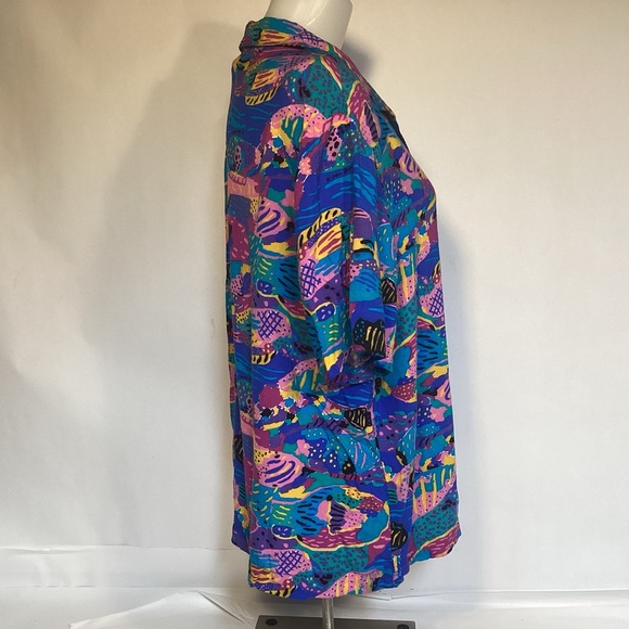 Vintage 80’s Ken Done Art to Wear womens button down shirt size large - Picture 4 of 10